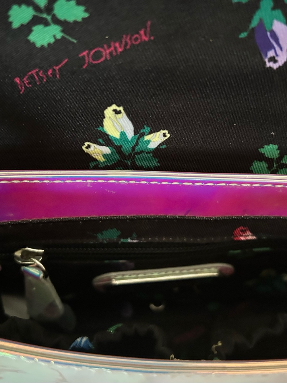 Betsey Johnson Iridescent Rainbow Phone Crossbody - Picture 5 of 8